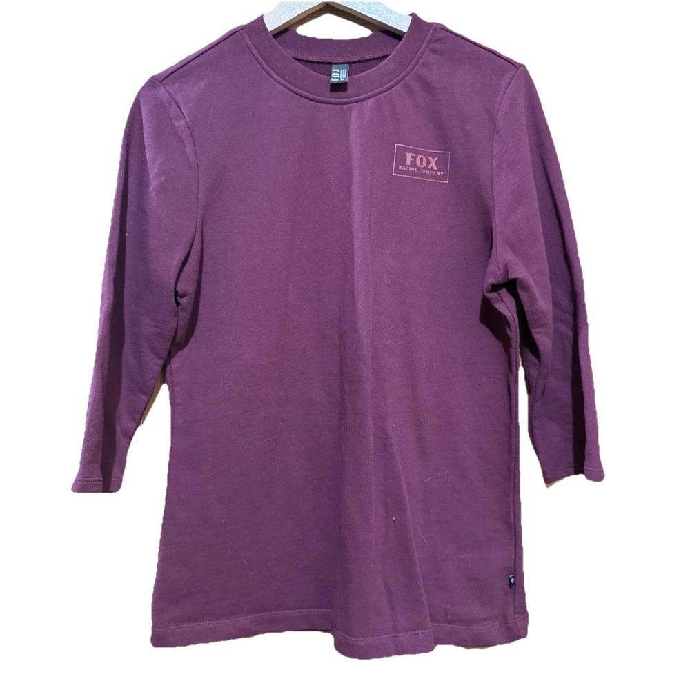 Fox Racing Burgundy Red 3/4 Sleeve 100% Cotton Tee Shirt Women's Size Medium EUC